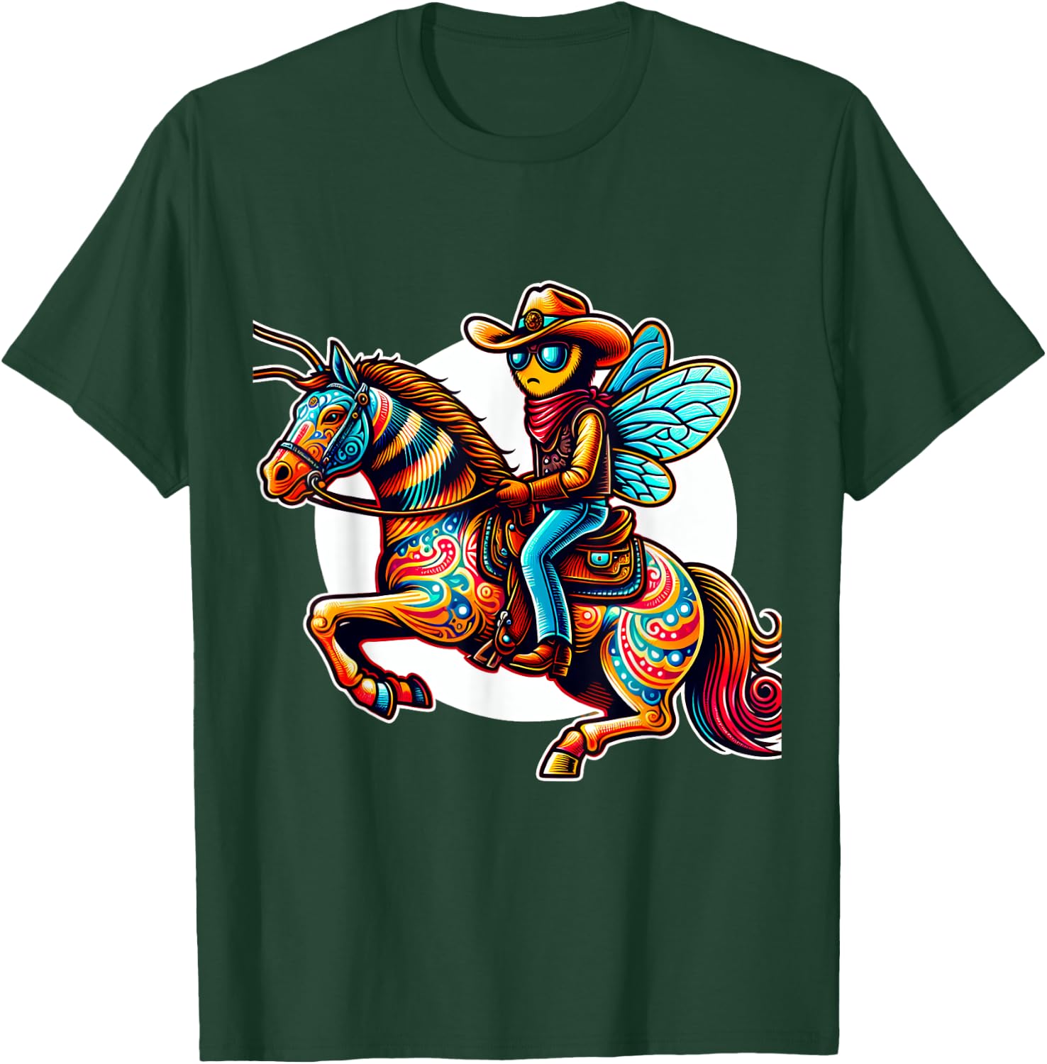 Bee Cowboy on Horse T-Shirt - T-Shirt | Forest