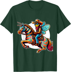 Bee Cowboy on Horse T-Shirt - T-Shirt | Forest