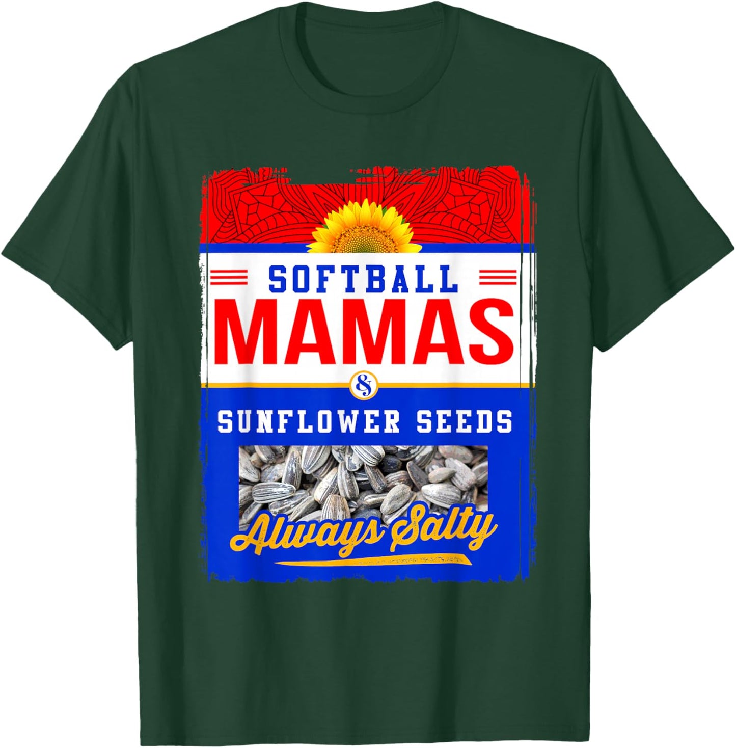 Softball Mamas and Sunflower Seeds Always Salty Shirt T-Shirt - T-Shirt | Forest
