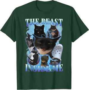Funny Cat Meme Bootleg Sarcastic Quote The Beast Inside Me T-Shirt - T-Shirt | Forest