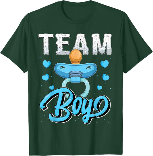 Gender reveal party Team Boy baby shower matching family set T-Shirt - T-Shirt | Forest