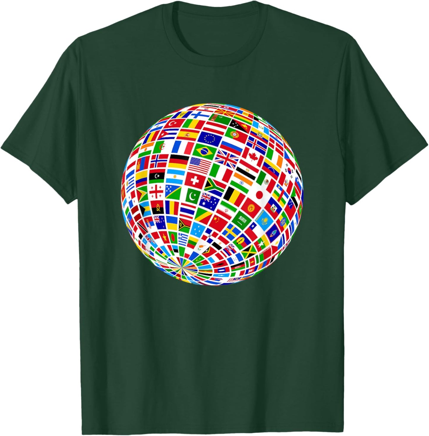 Cool Flags of The World Illustration Novelty Graphic Designs T-Shirt - T-Shirt | Forest