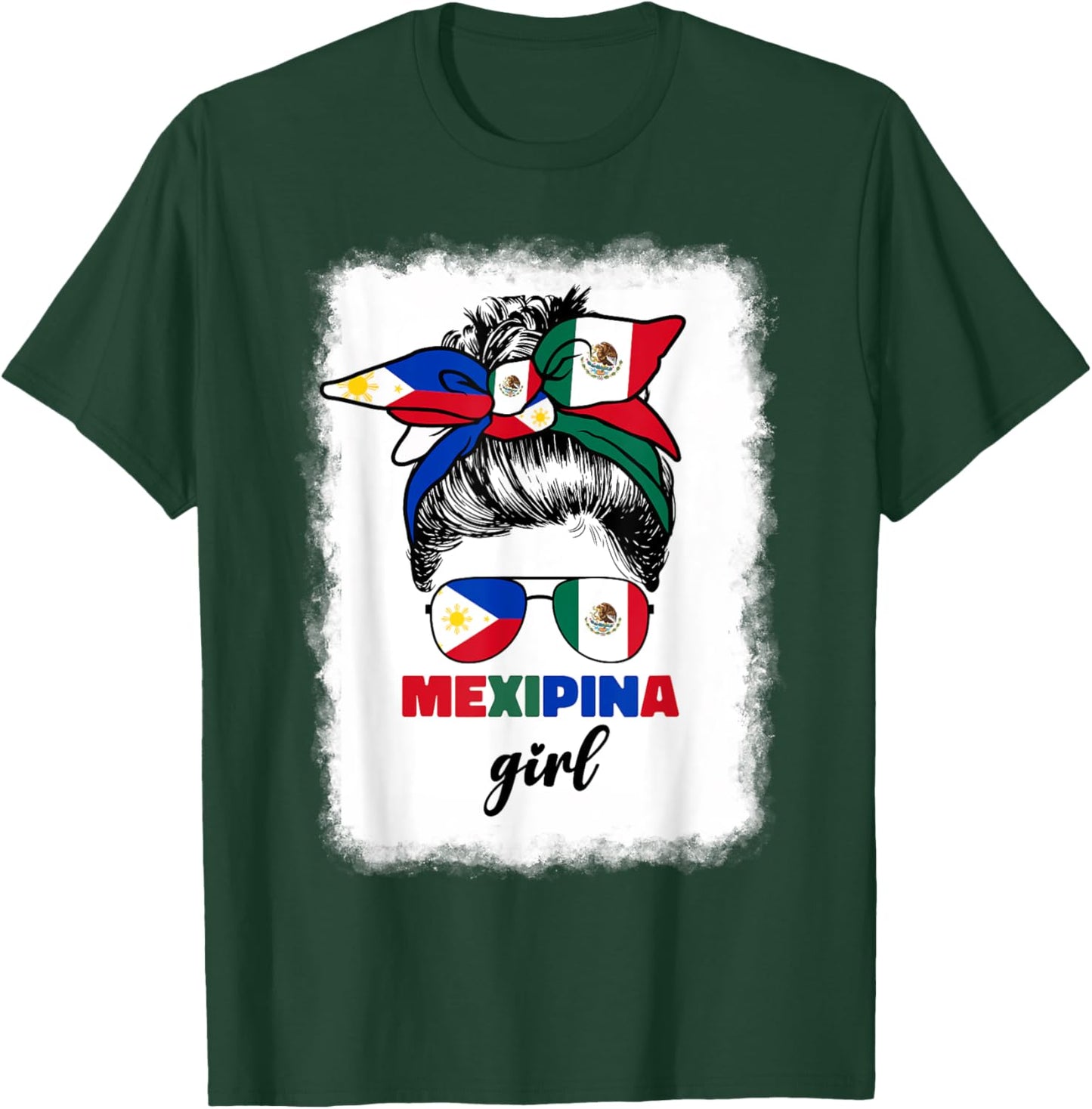 Mexipina Girl Half Mexican And Filipino Mexico Flag Women T-Shirt - T-Shirt | Forest