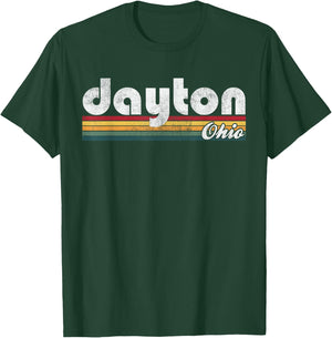 Dayton Ohio Vintage 70's 80's Retro Style Men Women Kids T-Shirt - T-Shirt | Forest