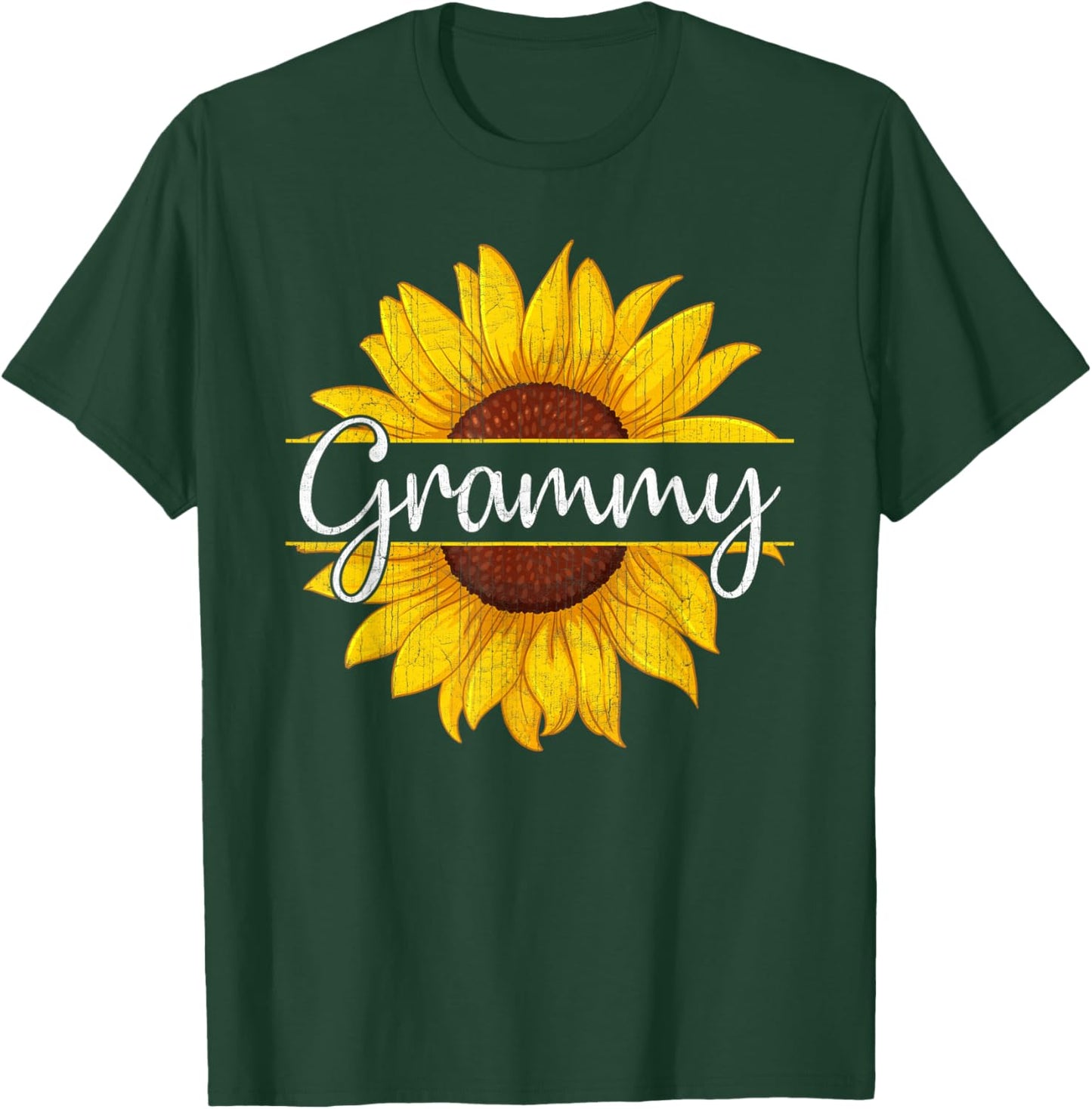 Summer Vintage Yellow Sunflower Graphic Sunflower Grammy T-Shirt - T-Shirt | Forest