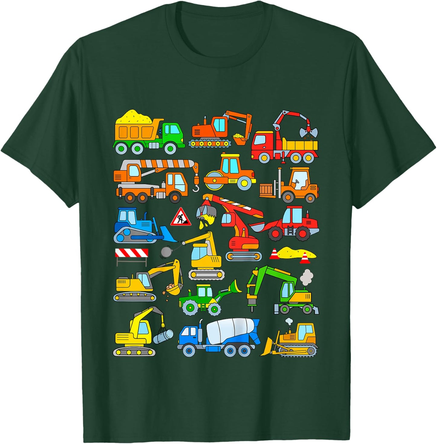 Kids Diggers Excavators Toddler Boys T-Shirt - T-Shirt | Forest