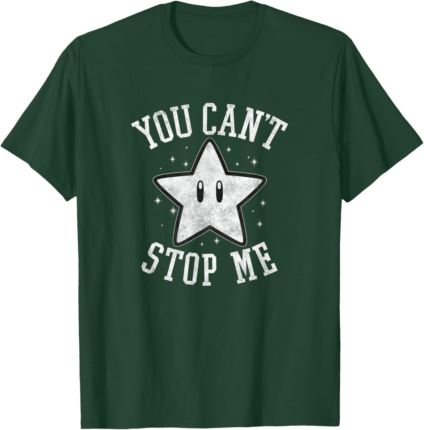 Super Mario Super Star You Can't Stop Me Faded Nintendo Icon T-Shirt - T-Shirt | Forest