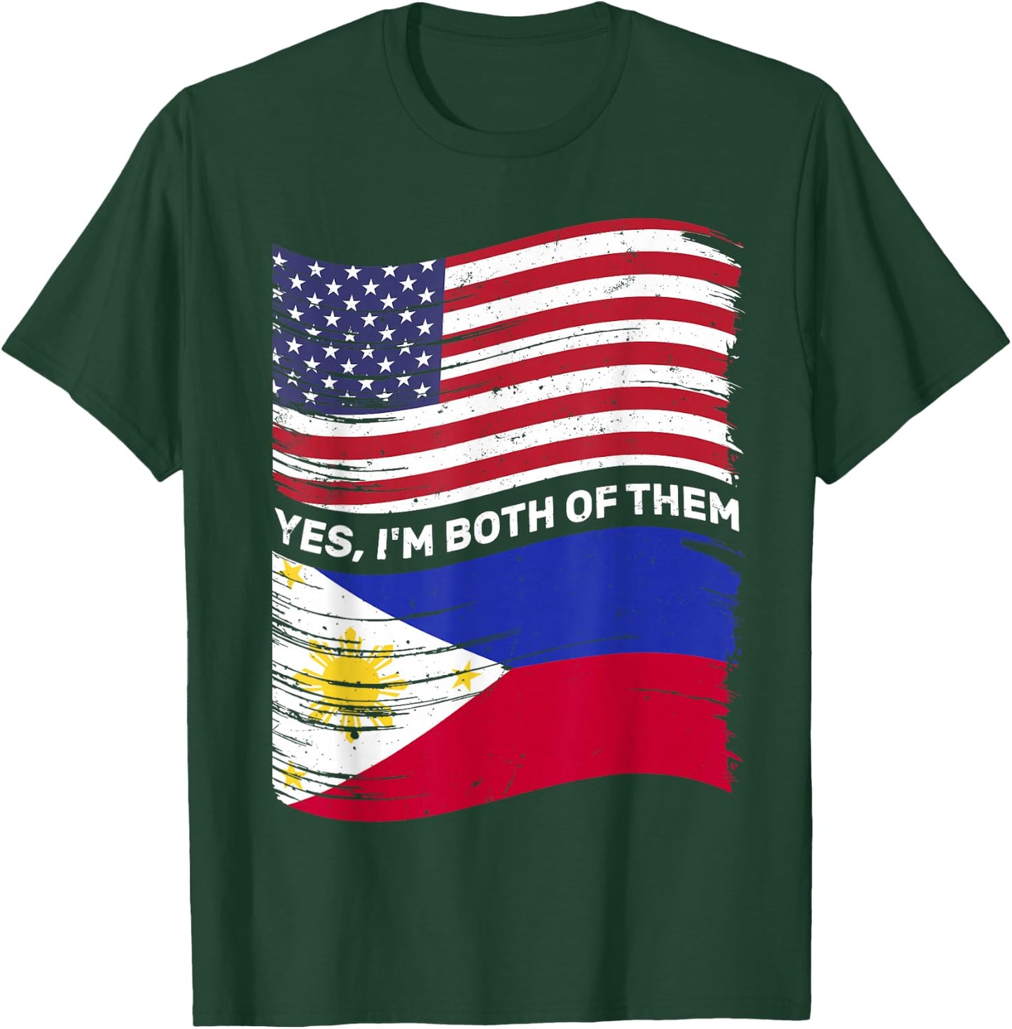 Half American Half Filipino USA Philippines Flag Mixed Kids T-Shirt - T-Shirt | Forest