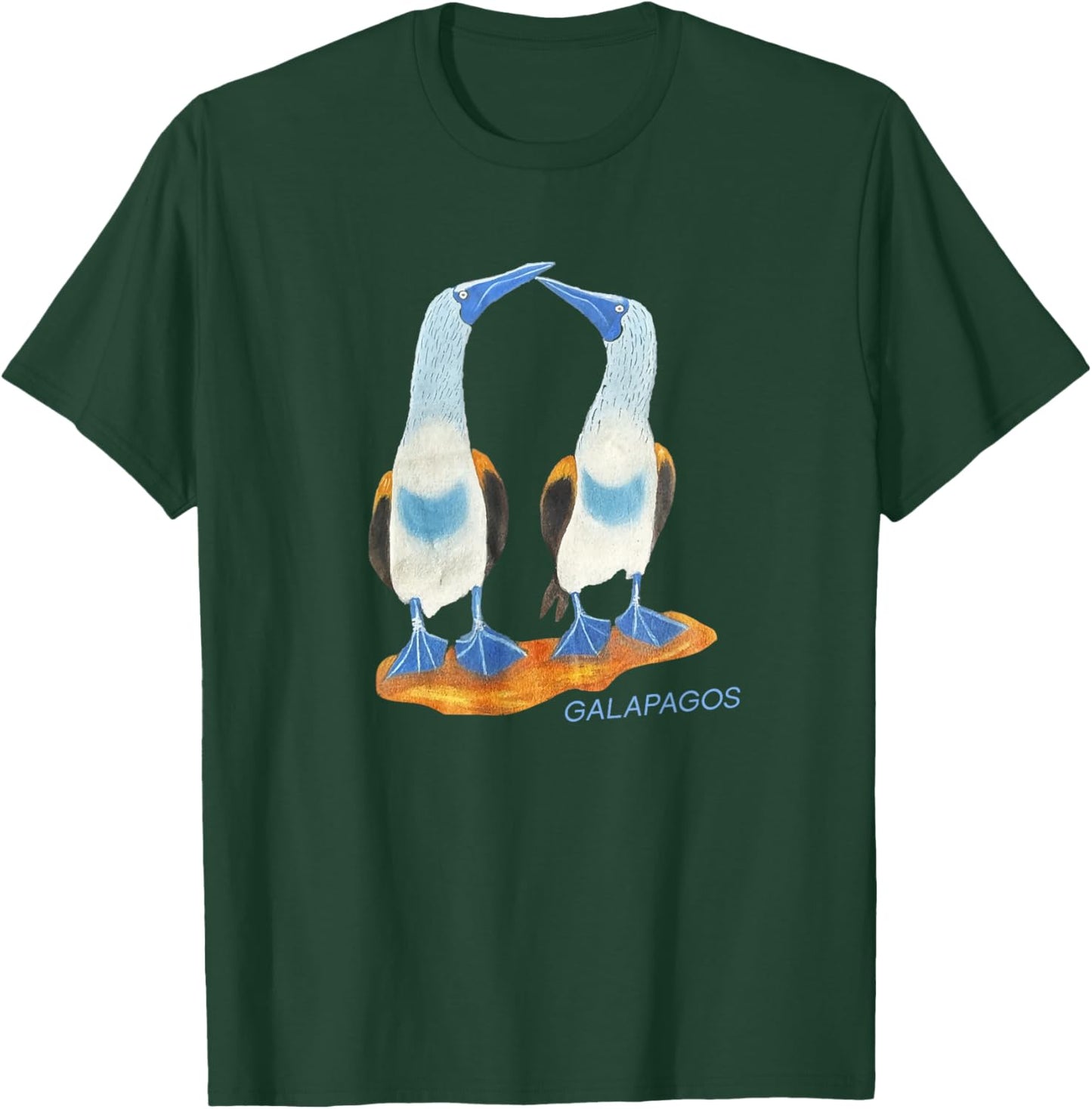 Galapagos Ecuador Blue-Footed Birds Graphic T-Shirt - T-Shirt | Forest