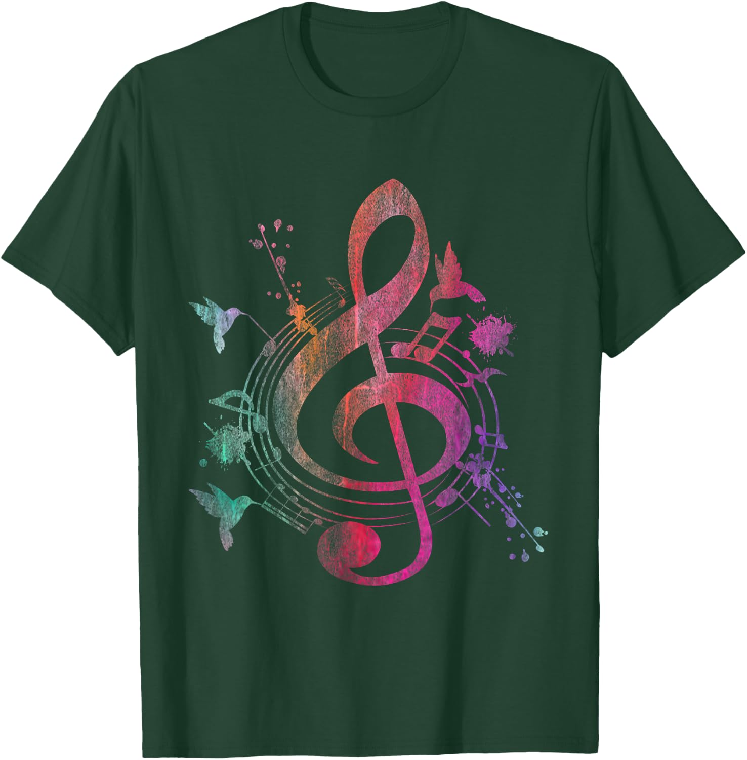 Music Musical Instrument Birds Treble Clef T-Shirt - T-Shirt | Forest