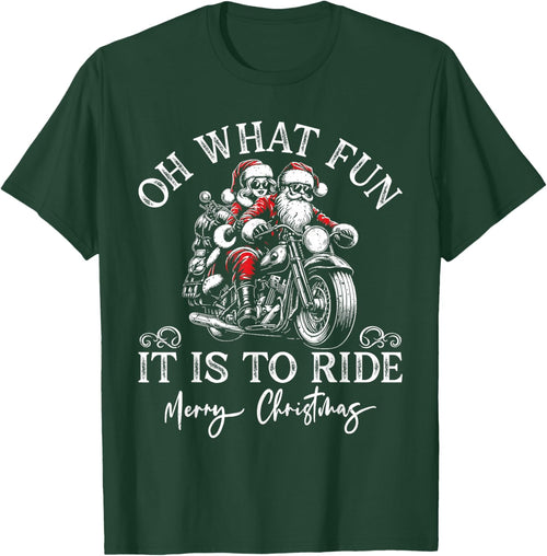 Santa & Mrs. Claus Motorcycle Ride Vintage Christmas Xmas