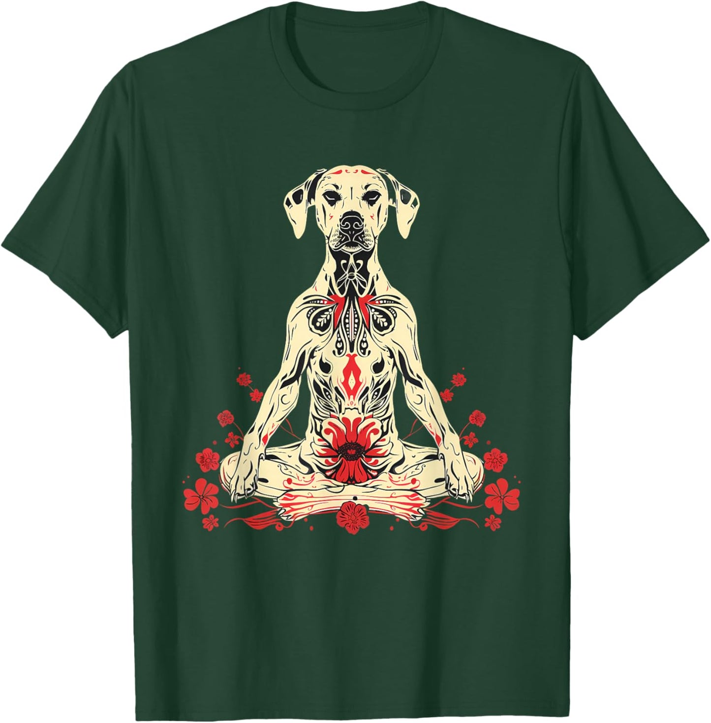Dog Buddha Meditation Spiritual Yoga Buddhist Spirituality T-Shirt - T-Shirt | Forest