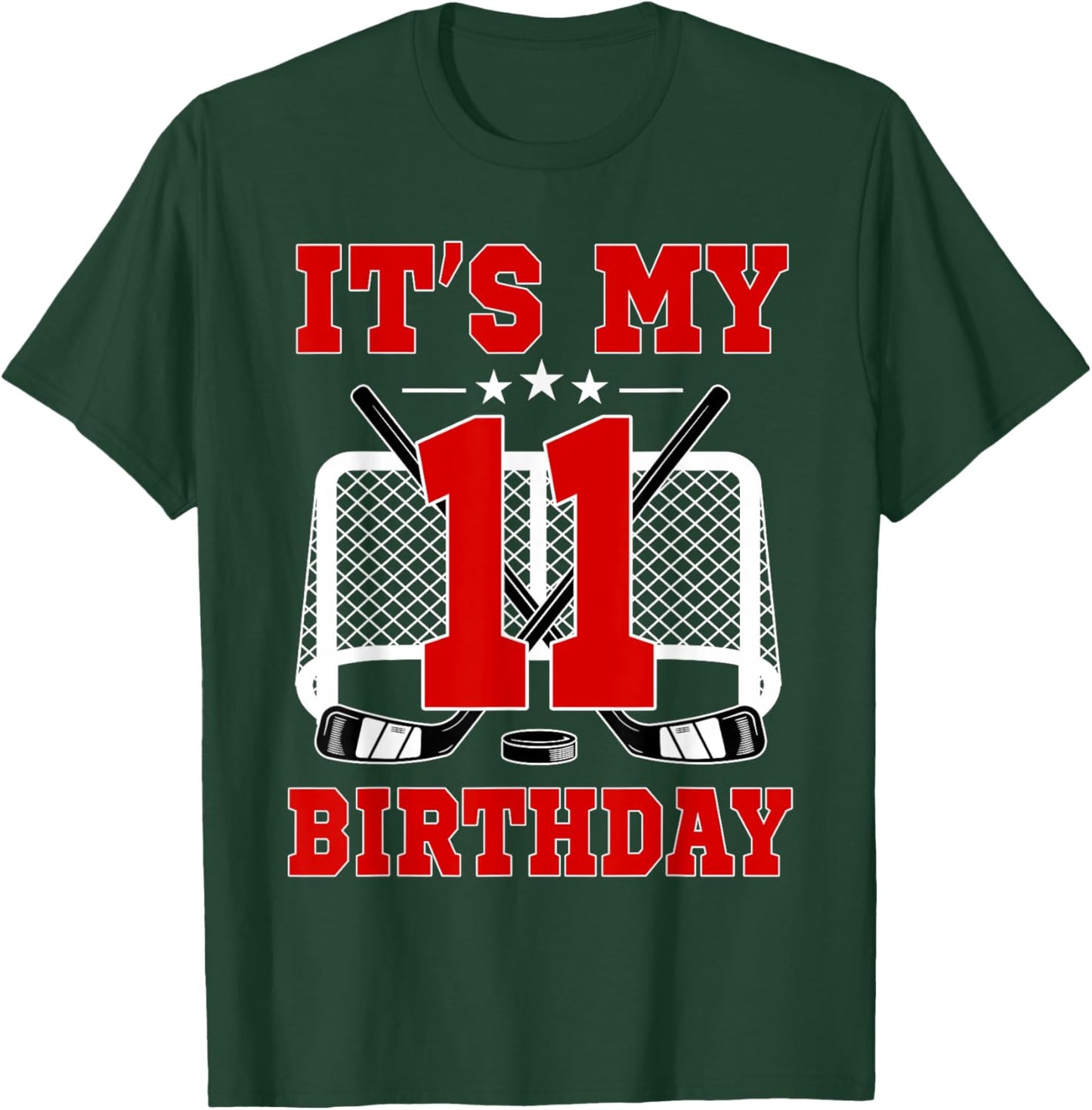 It's My 11th Birthday Girl Ice Hockey Theme 11 Year Old T-Shirt - T-Shirt | Forest