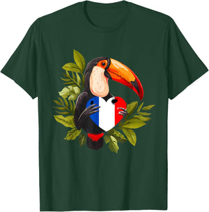 Drapeau français Toucan Racines françaises Fierté française France T-Shirt - T-Shirt | Forest
