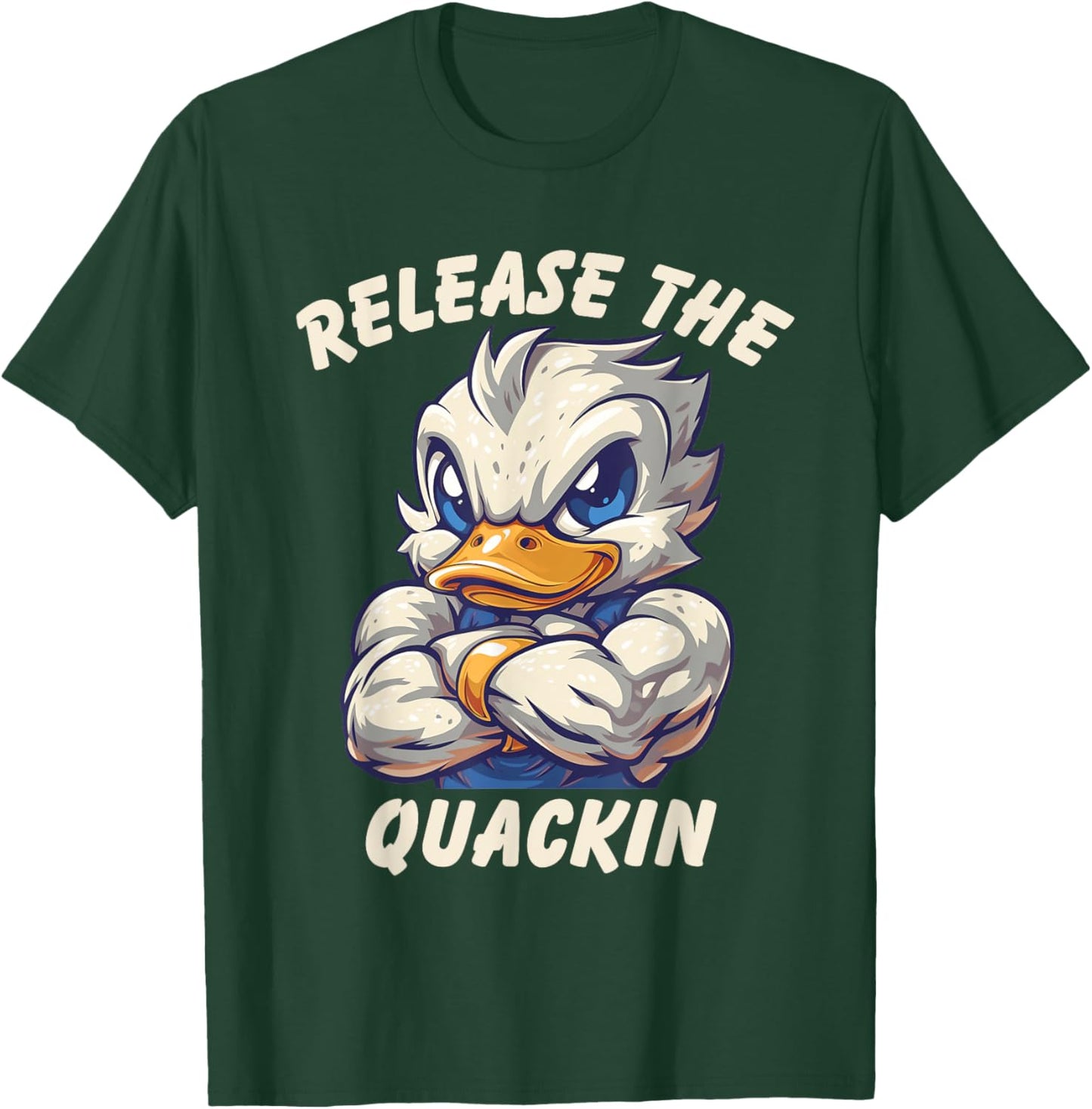 Release The Quackin Workout Shirt Funny Duck Fitness Humor T-Shirt - T-Shirt | Forest