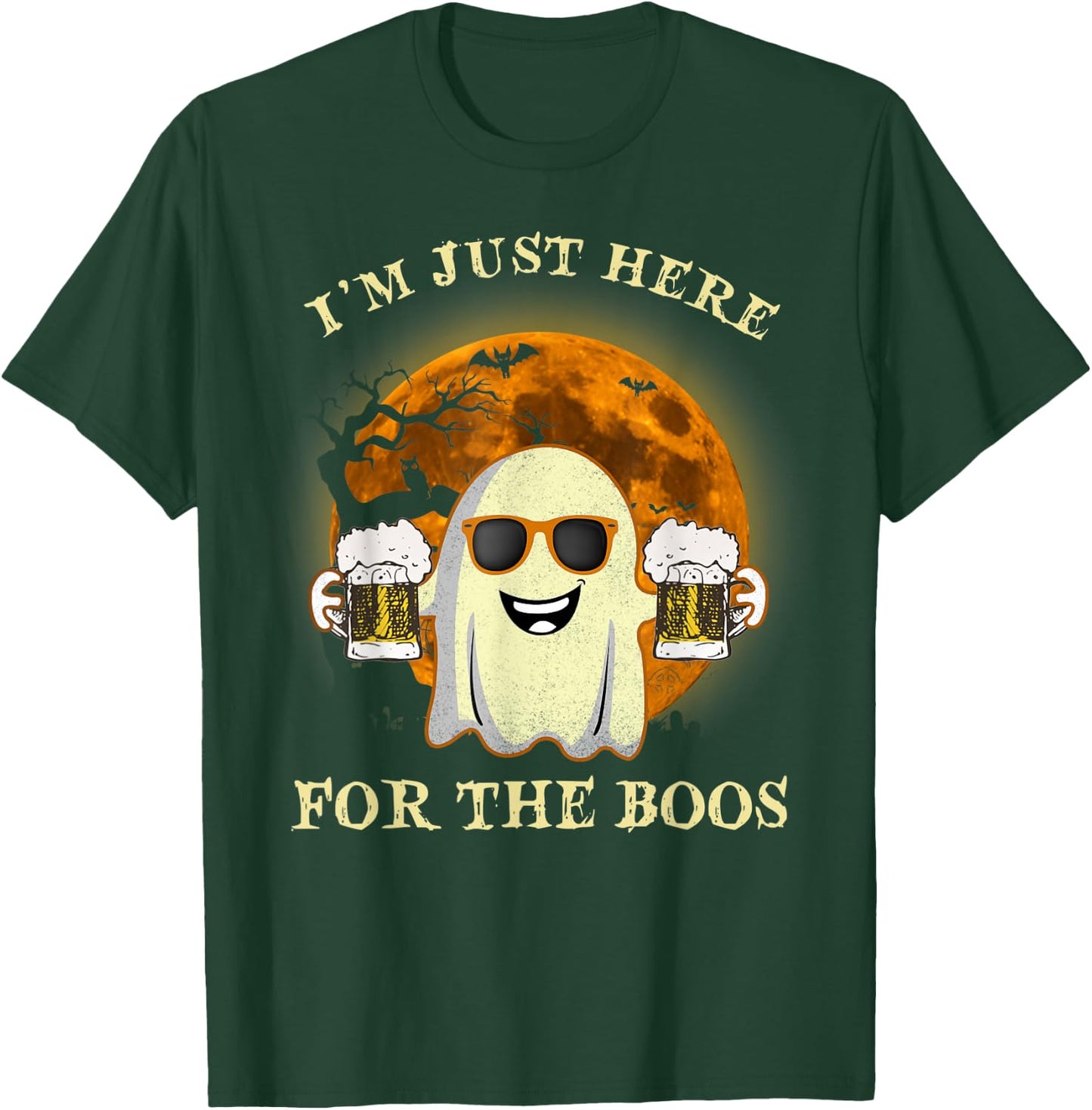 I'm Just Here For The Boos Ghost Beer Halloween Costume T-Shirt - T-Shirt | Forest