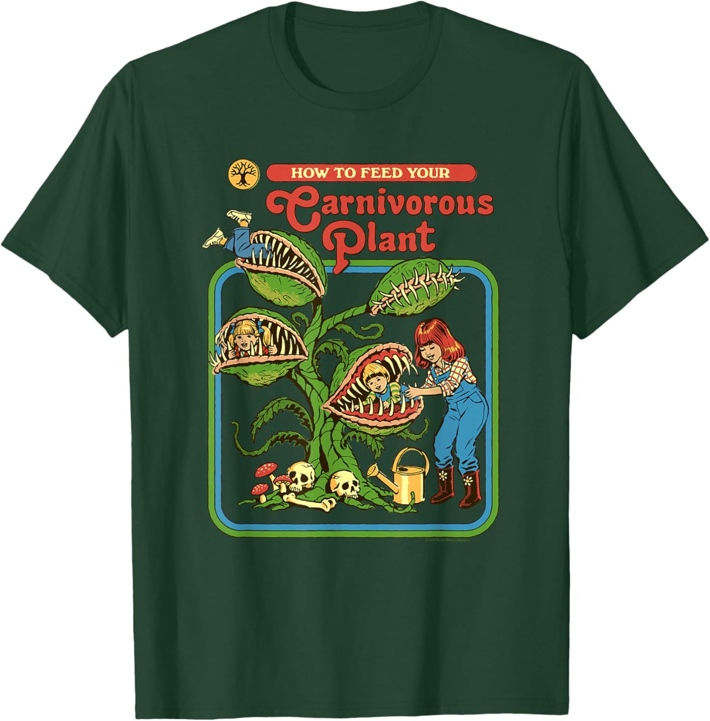 Steven Rhodes How to Feed Your Carnivorous Plant Dark Humor T-Shirt - T-Shirt | Forest