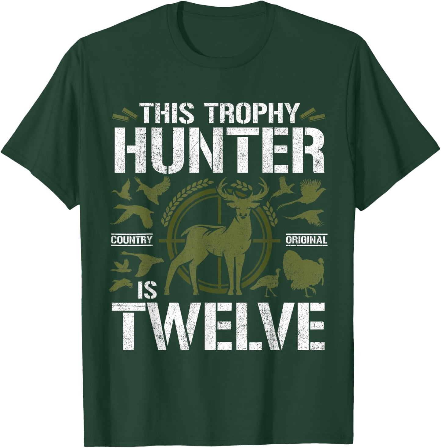 12 Year Old Hunting Birthday Party Deer Hunter 12th Gift T-Shirt - T-Shirt | Forest
