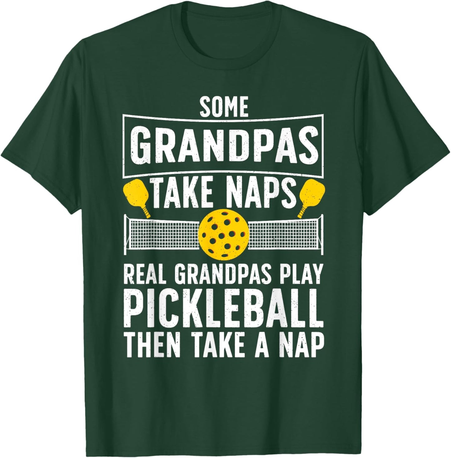 Cool Pickleball Men Grandpa Paddle Sport Pickleball Player T-Shirt - T-Shirt | Forest