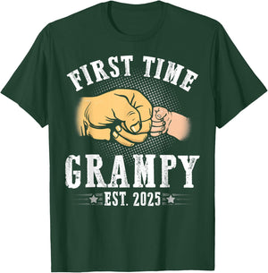 First time Grampy Est 2025 Father's Day Soon To Be Grampy T-Shirt - T-Shirt | Forest