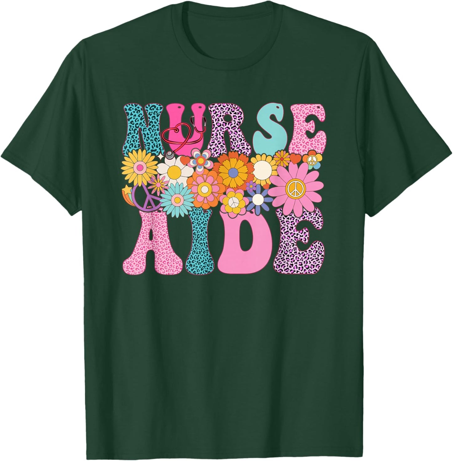 Nurse Aide Week Groovy Leopard Appreciation Day T-Shirt - T-Shirt | Forest