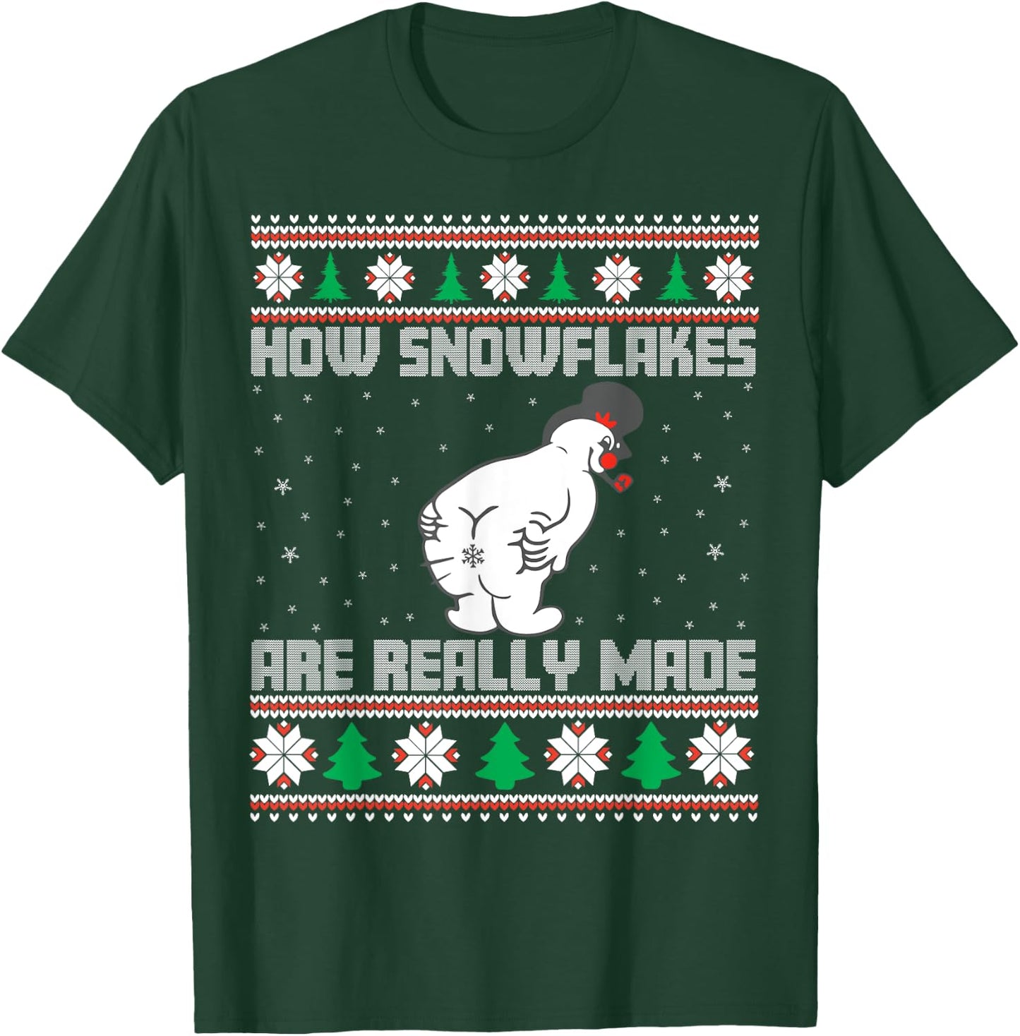 How The Snowflakes Are Really Made Ugly Christmas Pajamas T-Shirt - T-Shirt | Forest
