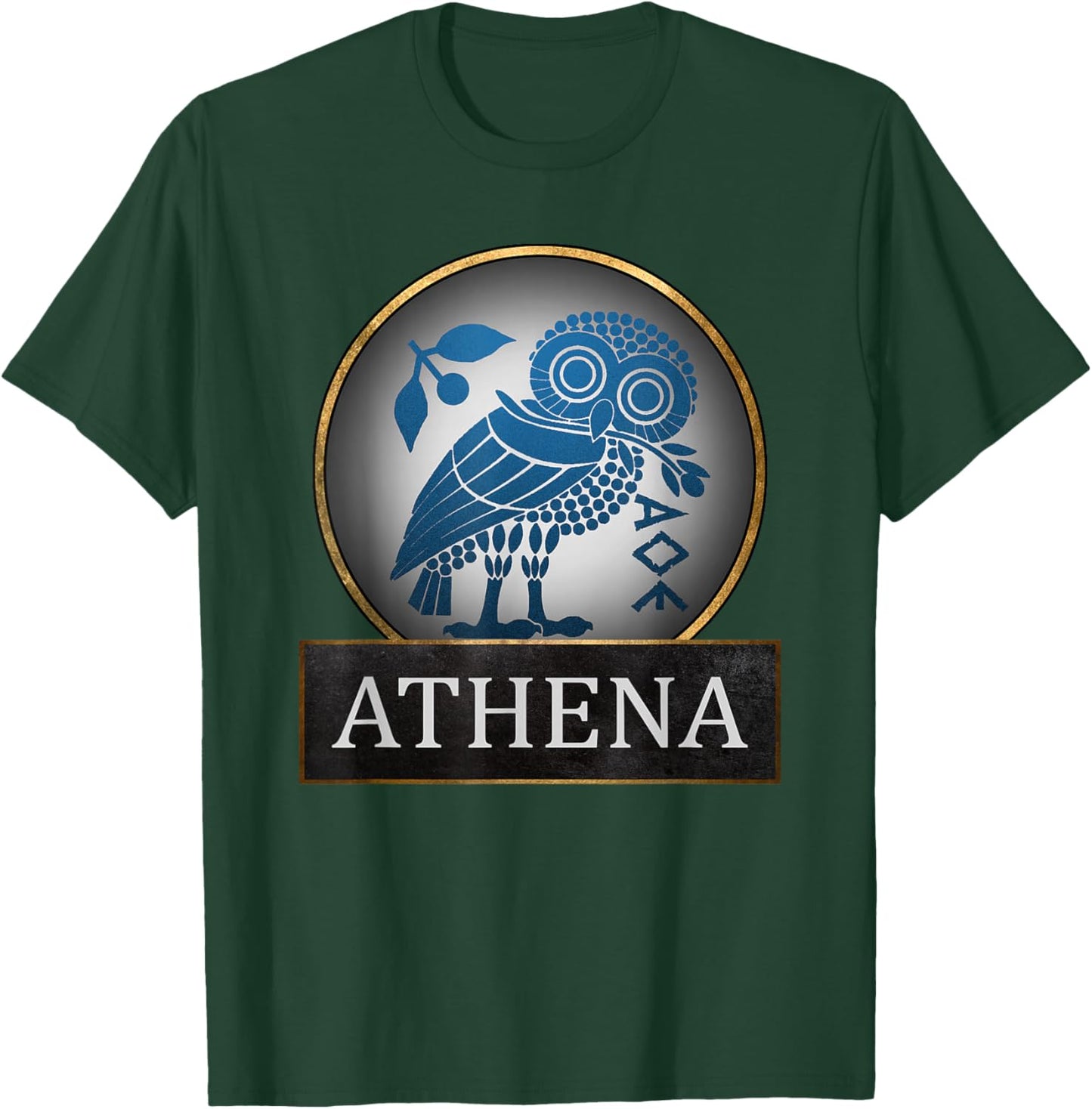 Athena Owl Symbol of Greek Goddess of Wisdom and T-Shirt - T-Shirt | Forest