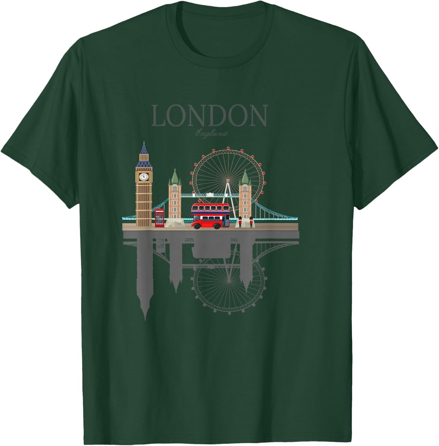 London Souvenir City Vintage British UK Men Women Gift T-Shirt - T-Shirt | Forest