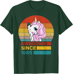 Unicorn Birthday Awesome Since 1985 36 year old birthday Gif T-Shirt - T-Shirt | Forest