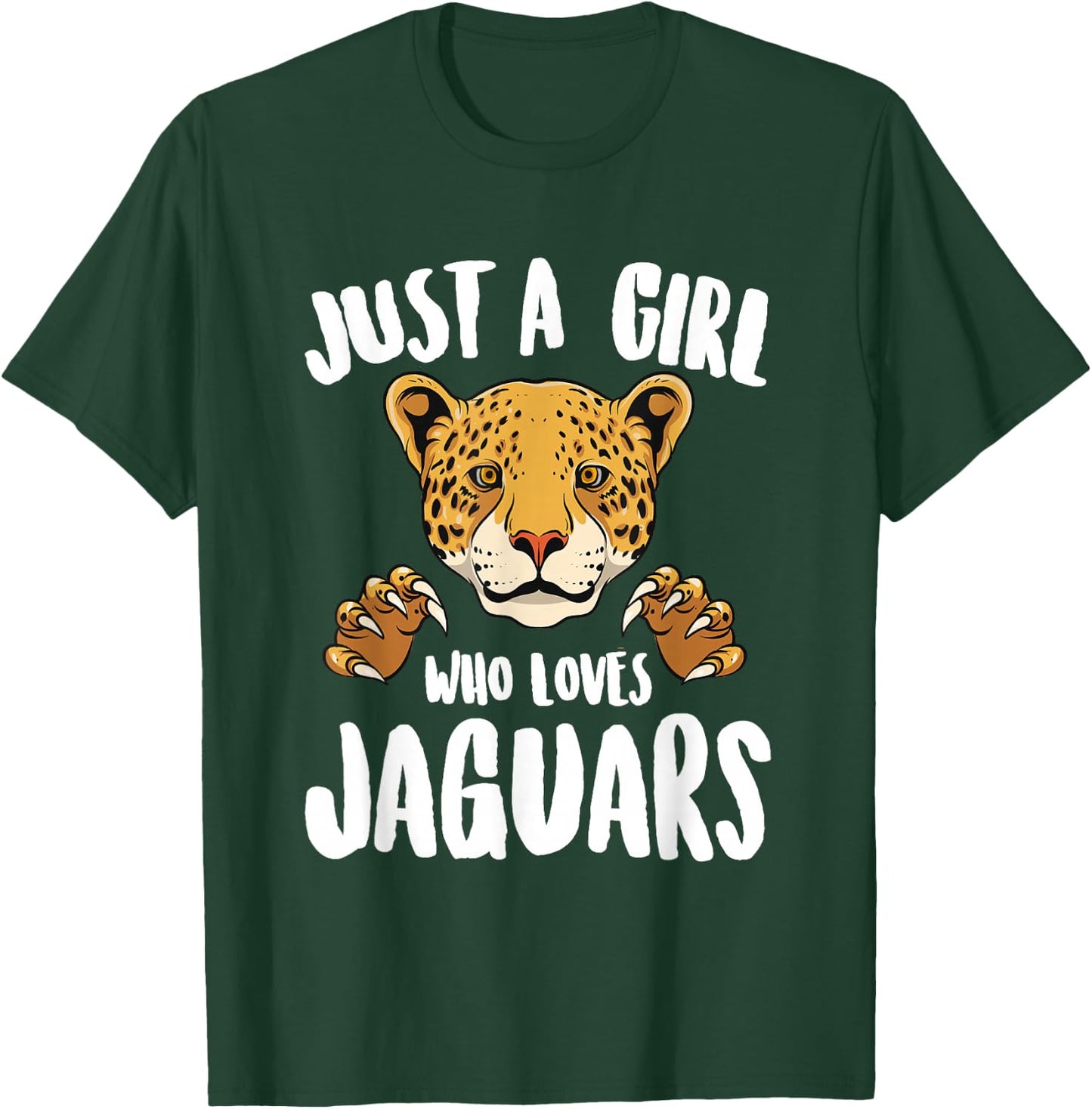 Just a Girl Who Loves Jaguars Wild Cat Girl Love Jaguars T-Shirt - T-Shirt | Forest