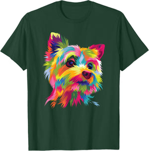 Colorful Pop Art Yorkshire Terrier Portrait Yorkie Lover T-Shirt - T-Shirt | Forest