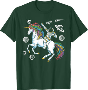 Magical Unicorn Girls Cosmonaut Gift Space Travel Astronaut T-Shirt - T-Shirt | Forest