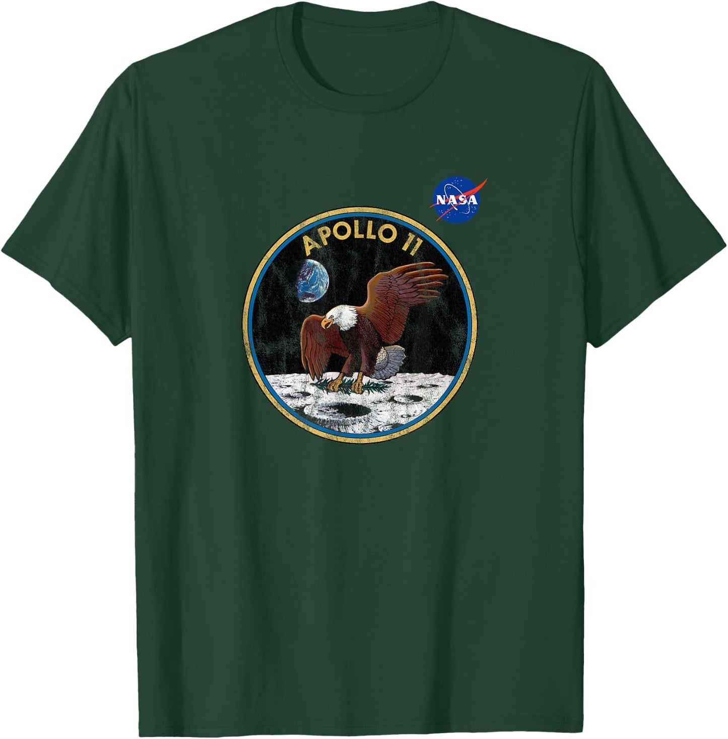NASA Approved Apollo 11 Mission Patch 50th Retro Vintage T-Shirt - T-Shirt | Forest