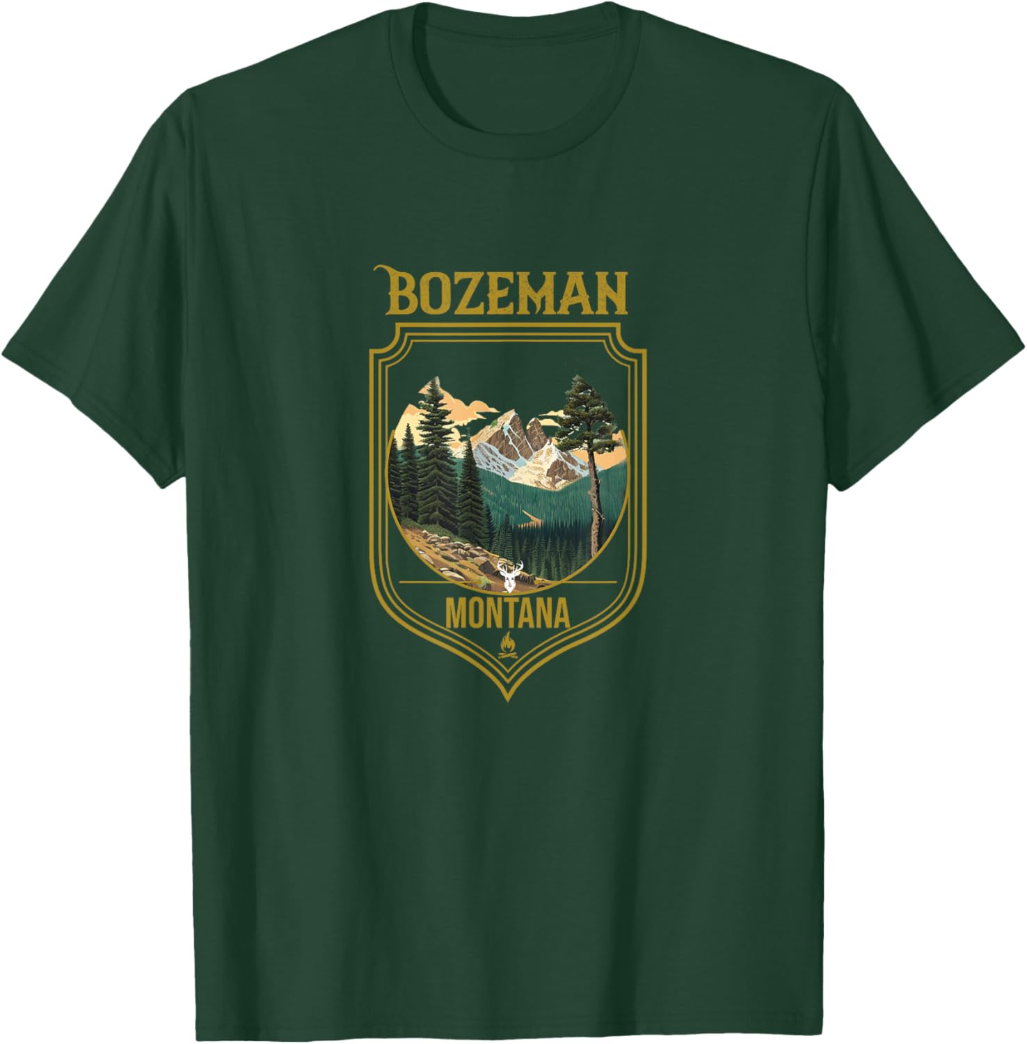 Bozeman Souvenir Apparel - Bozeman Hiking T-Shirt - T-Shirt | Forest