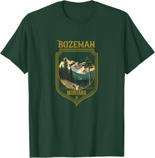 Bozeman Souvenir Apparel - Bozeman Hiking T-Shirt - T-Shirt | Forest