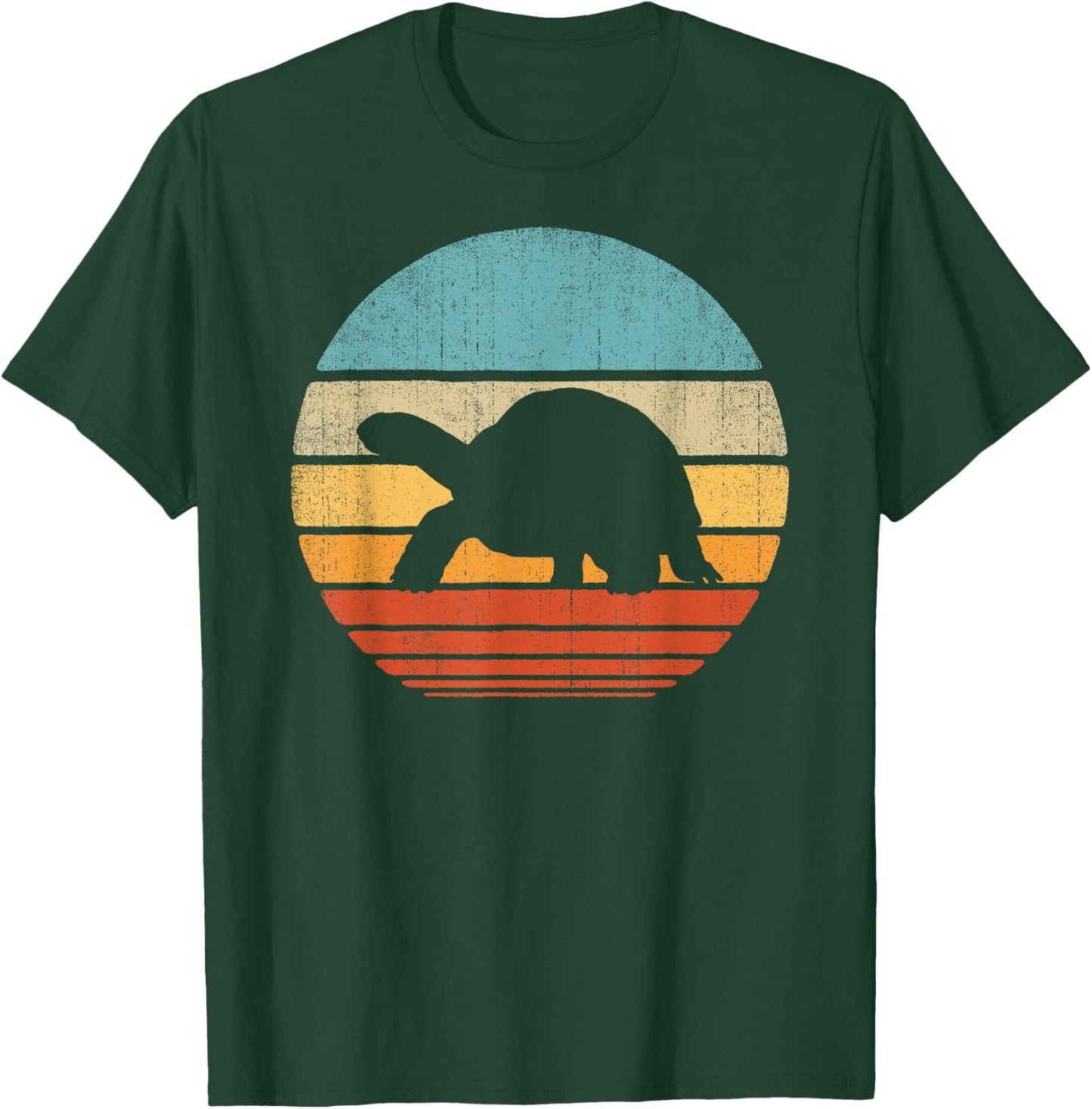 Tortoise Retro Vintage 60s 70s Sunset Turtle Reptile Animal T-Shirt - T-Shirt | Forest