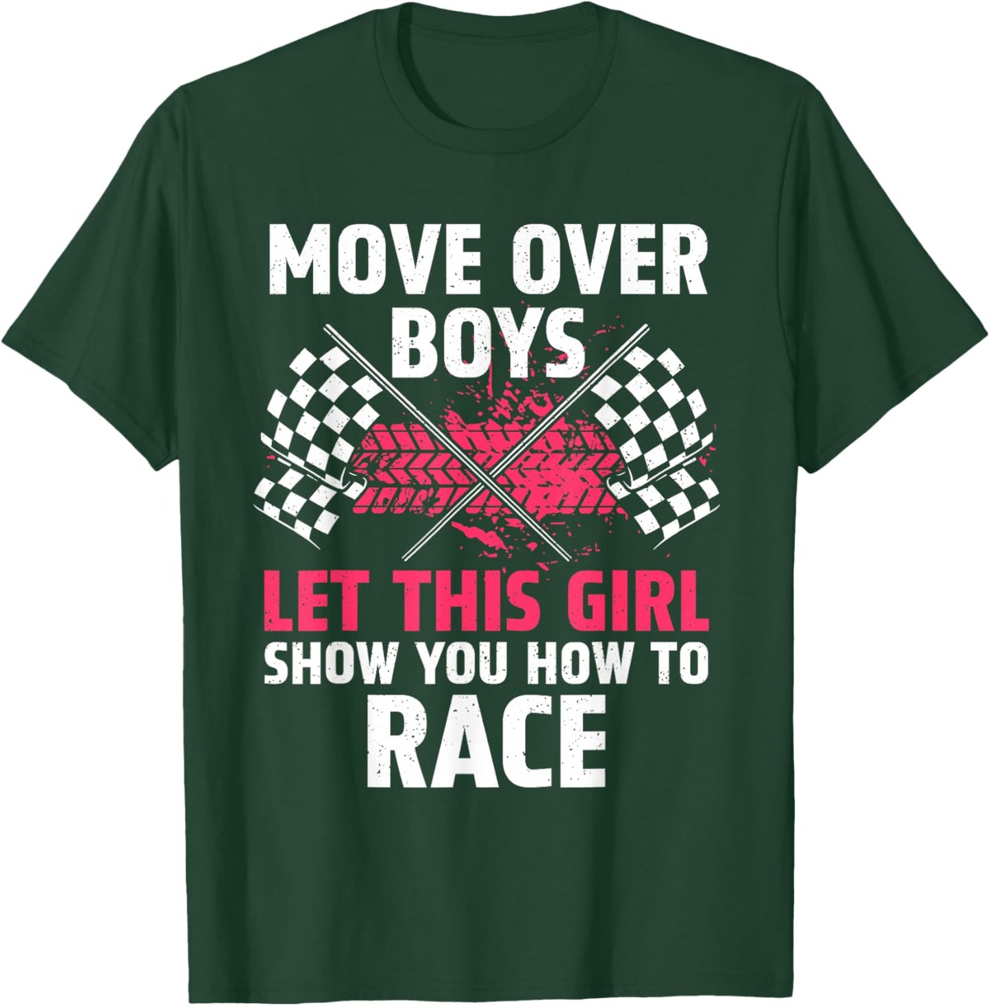 Funny Race Car Driver Art For Girls Women Kids Racing Lover T-Shirt - T-Shirt | Forest