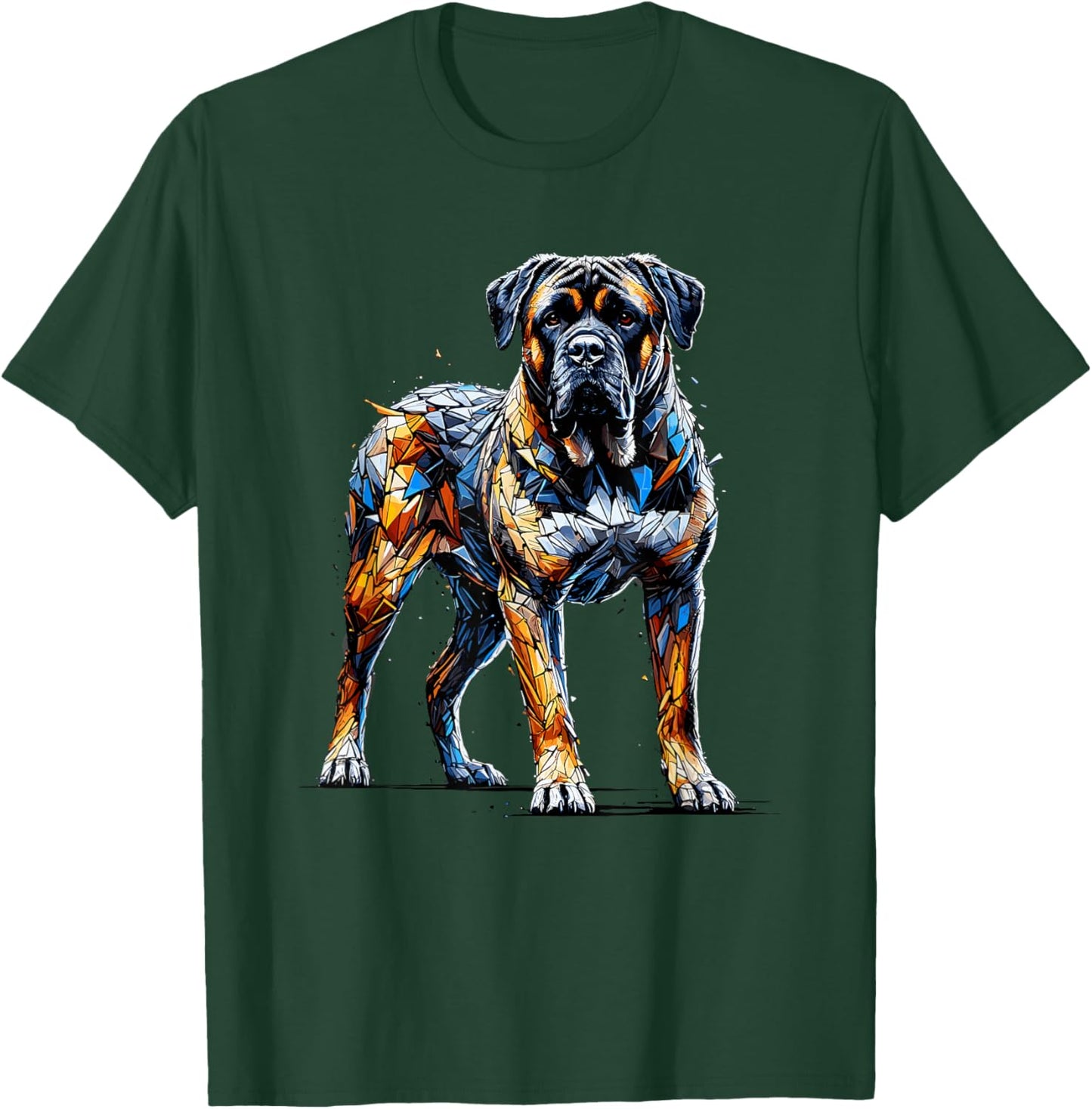Polygon Art Boerboel Boerboels T-Shirt - T-Shirt | Forest