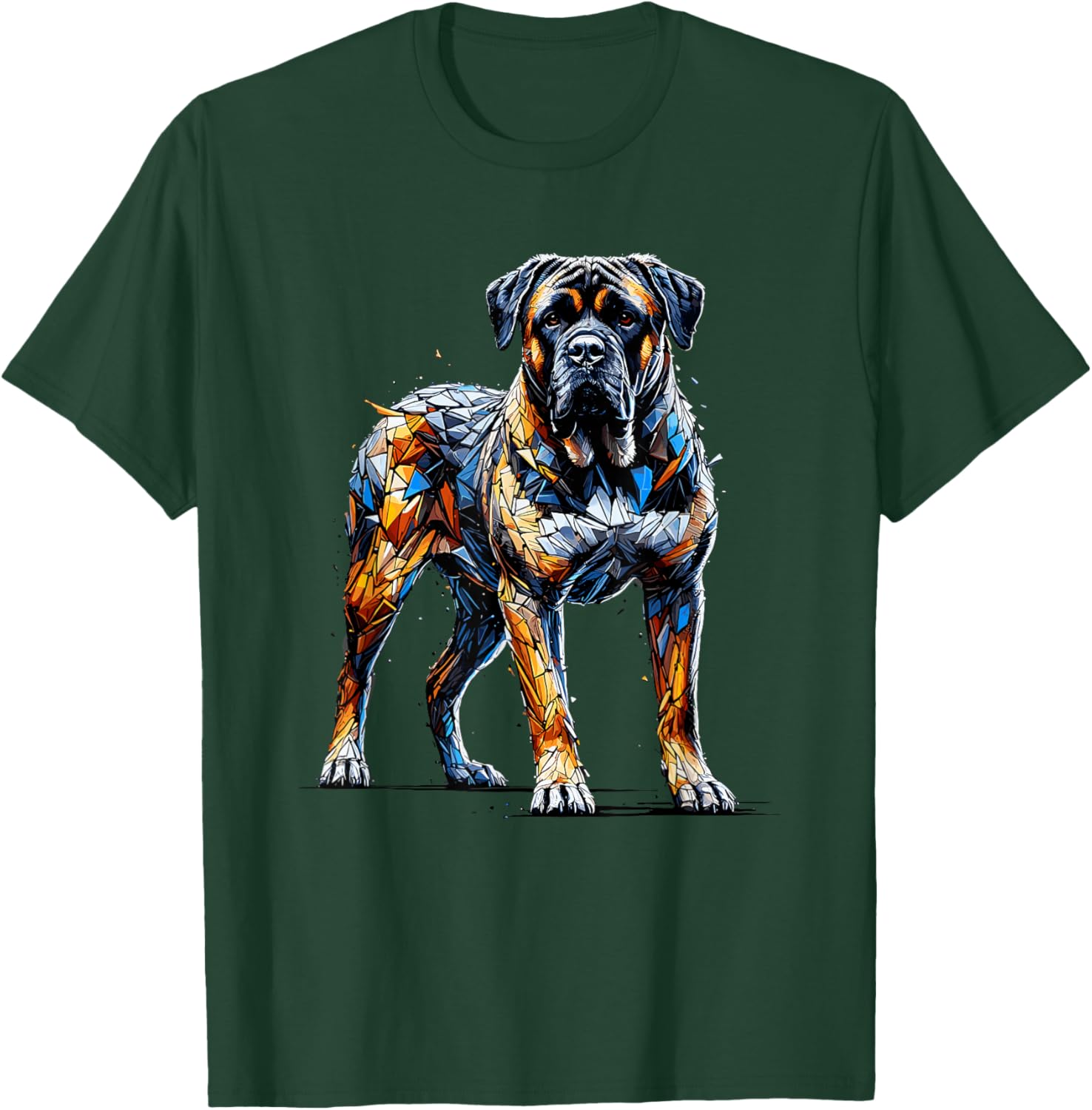 Polygon Art Boerboel Boerboels T-Shirt - T-Shirt | Forest