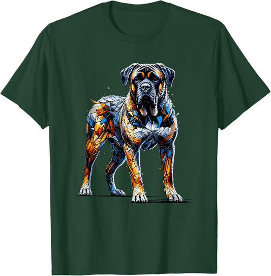 Polygon Art Boerboel Boerboels T-Shirt - T-Shirt | Forest