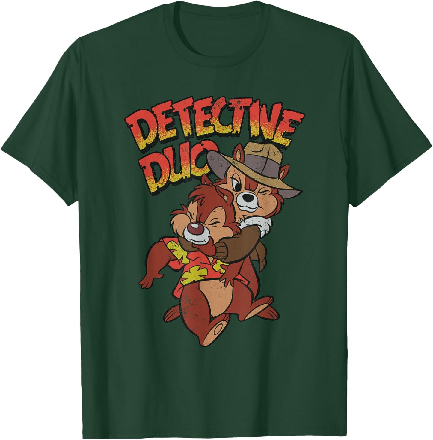 Disney Retro Chip n' Dale Rescue Rangers Detective Duo T-Shirt - T-Shirt | Forest