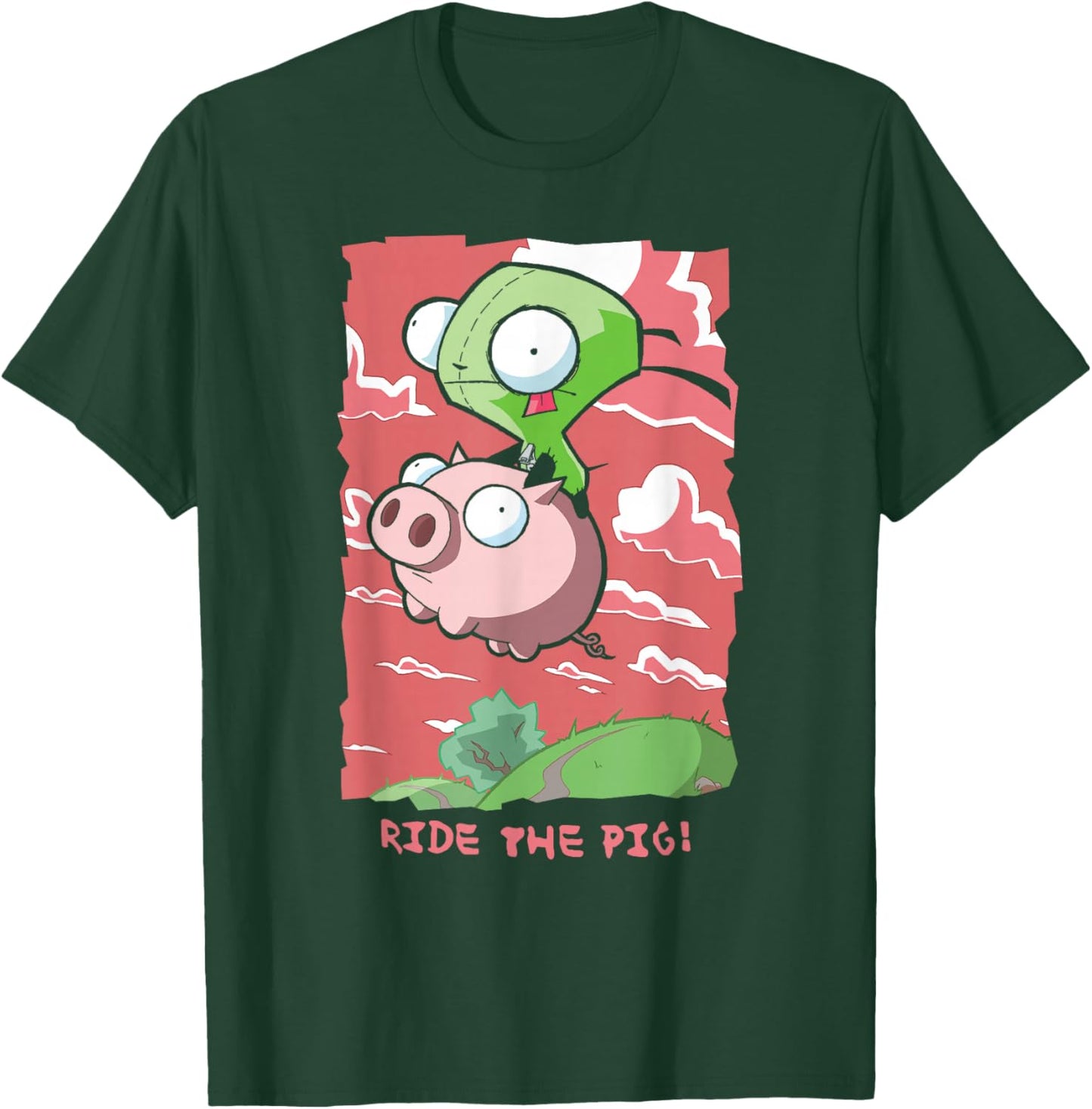 Invader Zim G.I.R Ride The Pig! Hilarious Poster T-Shirt - T-Shirt | Forest