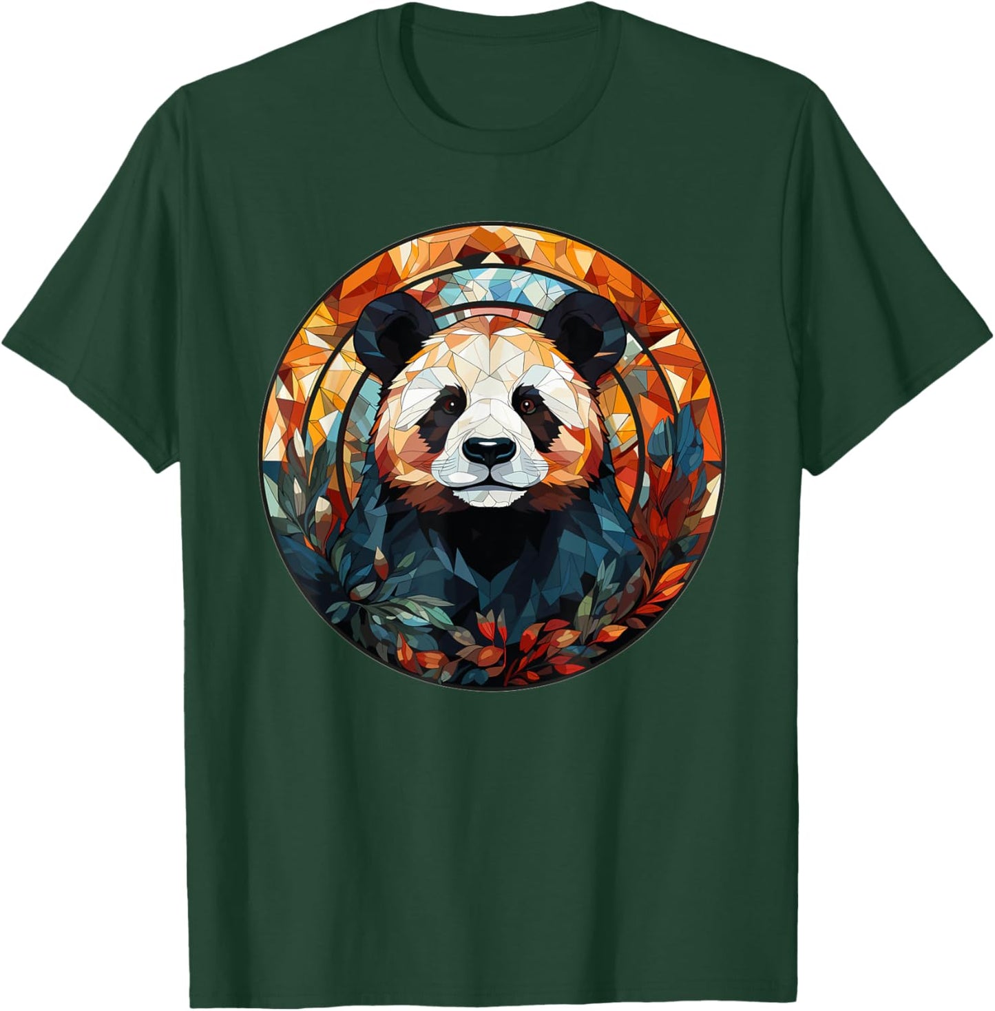 Aesthetic Stained Glass Panda T-Shirt - T-Shirt | Forest