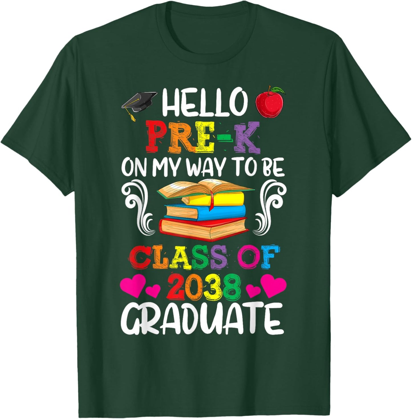 Class Of 2038 Shirt For Kids, Back to School Pre-K T-Shirt - T-Shirt | Forest