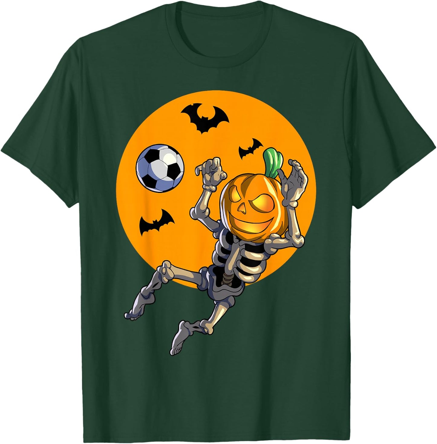 Soccer Skeleton Halloween Men Boys Soccer Halloween T-Shirt - T-Shirt | Forest