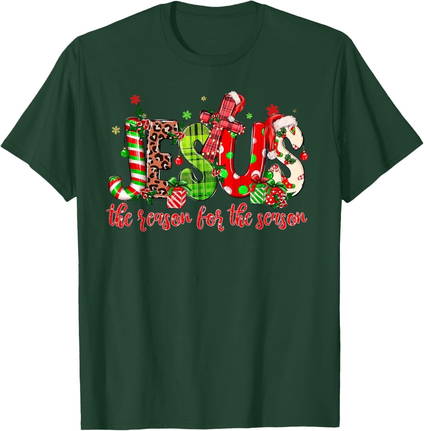 Jesus The Reason For The Season Christmas Christian Xmas T-Shirt - T-Shirt | Forest