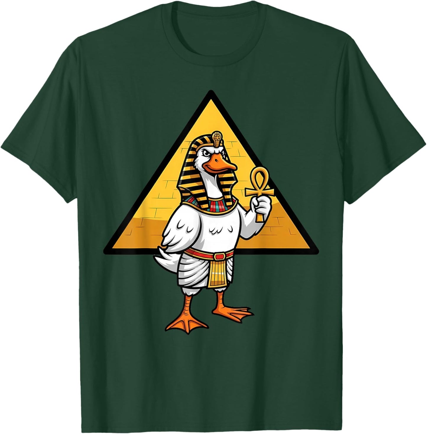 Egyptian Goose Pharaoh Ancient Egypt Pyramid Ankh T-Shirt - T-Shirt | Forest