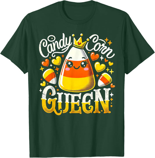 Candy Corn Queen Halloween Party Cute Costume Funny T-Shirt - T-Shirt | Forest
