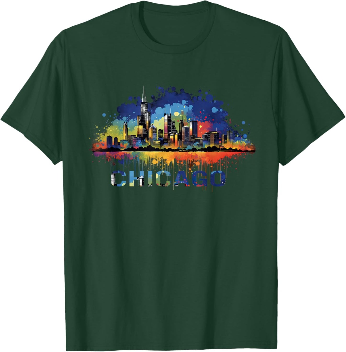 Chicago City Downtown Skyline T-Shirt - T-Shirt | Forest
