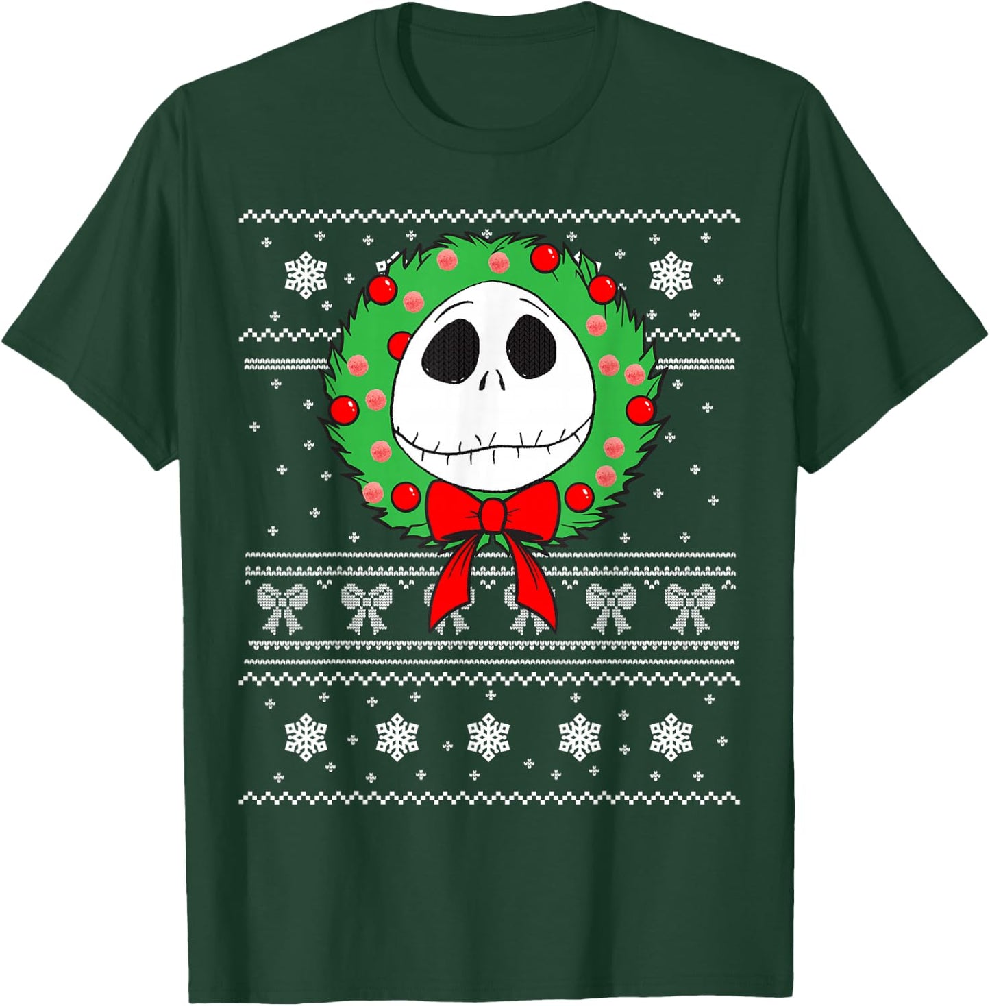Disney - Jack Skellington Holiday Wreath T-Shirt - T-Shirt | Forest